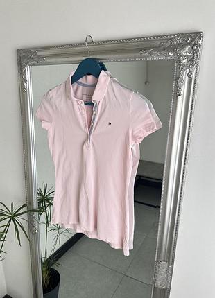 Поло tommy hilfiger ніжно рожевого кольору