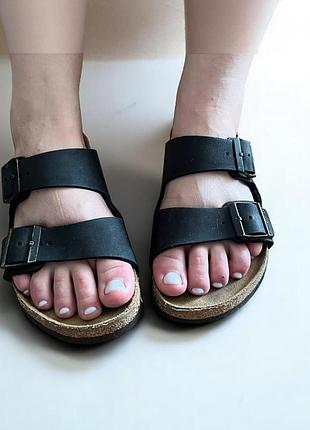 Шлепанцы ортопедические женские birkenstock arizona черные оригинал сланцы