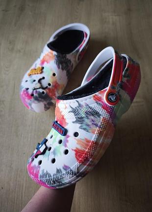 Крутые утеплённые шлепанцы сабо crocs, оригинал,  m9-w11(41-42).
