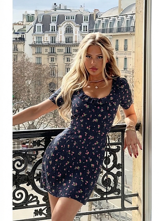 Летнее платье 🌸 новое платье new look с биркой 👗 летнее платье мини стретч 🛍️ короткое платье цветочный принт🌸 платье