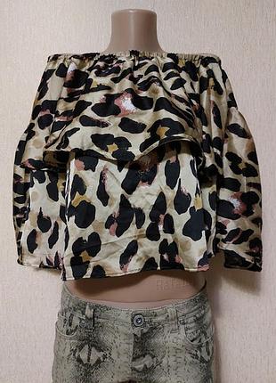 💛💛💛стильна жіноча леопардова блузка, кофта, топ boohoo💛💛💛