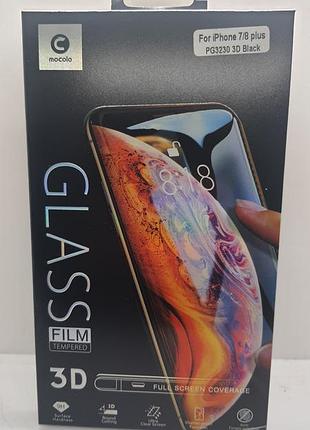 Защитное стекло mocolo tempered glass 3d для iphone 7/8+ plus (black) 2