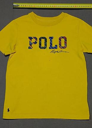 Плечі 32 см polo ralph lauren  жовта  футболка     size 6 years 120см     100% cotton