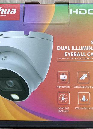 Dahua dh-hac-hdw1200tlmp-il-a (2.8 мм) – hdcvi-камера (2мп, dual light, мікрофон, ip67)