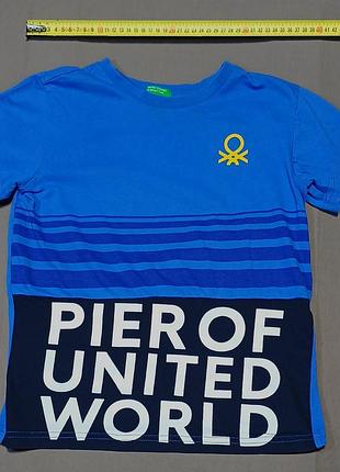 Плечі 36 см united colors of benetton синя   футболка  size l 82cm   100% cotton