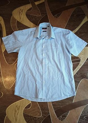 Мужская рубашка pierre cardin paris (размер l) regular fit в клетку