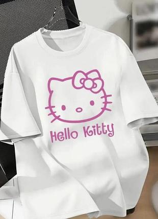 Жіноча футболка з принтом hello kitty ( футболка жіноча хеллоу кітті )