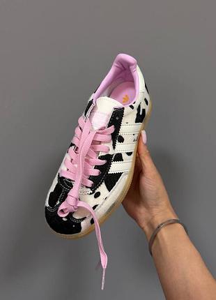 Кроссовки adidas samba pink laces / cow print