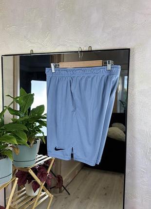 Спортивні шорти nike dri-fit сіро-блакитні легкі з кишенями