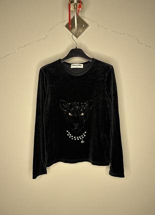Чорний велюровий лонгслів sonia rykiel, оксамитова кофта sonia rykiel, xs-s