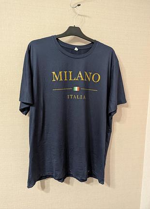 Мужская футболка milano italia 3xl синяя oversize