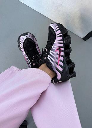 Кроссовки nike shox tl black / pink