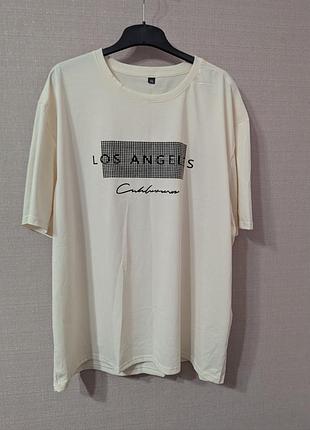 Футболка oversize los angeles california 3xl молочная