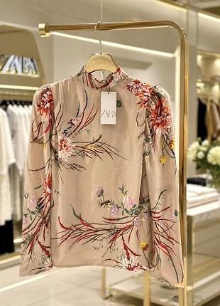 Блуза сорочка бежева блузка zara bershka h&m