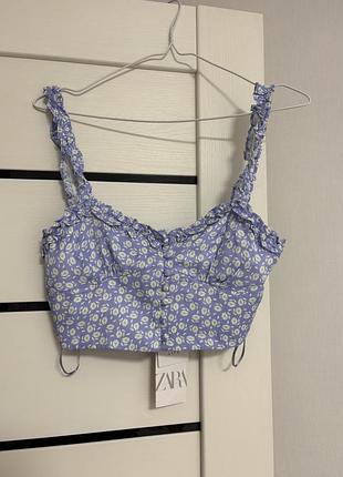 Топ в квітковий принт zara