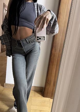 Джинси zara 32 нові сірі wide leg