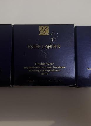 Стійка матуюча компактна пудра estée lauder double wear stay-in-place matte powder foundation у відтінках 1n1 ivory nude, 1n2 ecru та 2c2 pale almond