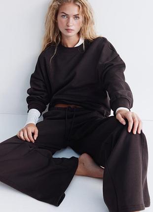 Спортивний костюм трендового шоколадного кольору, штани палаццо h&m