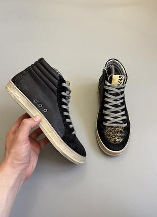 Кеды p448 black made in italy 37(23cm) golden goose premiata