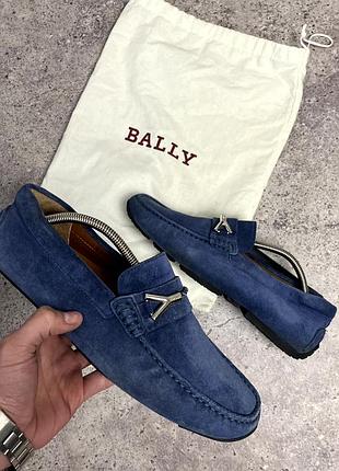 Bally мокасини pieret blue suede driver loafers made in italy