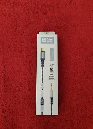 Адаптер usb type-c на 3.5 мм aux colorway 120 см