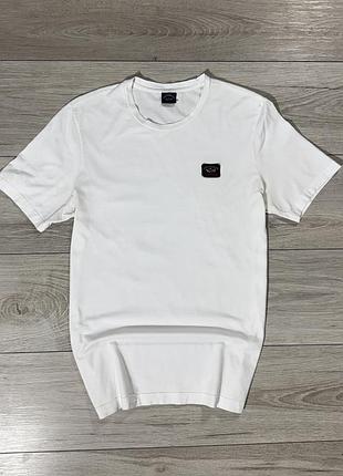 Преміальна біла футболка пауль шарк paul & shark white cotton, s, оригінал