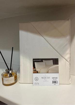 Постільна білизна maison d'or elegante lux cream страйп сатин євро