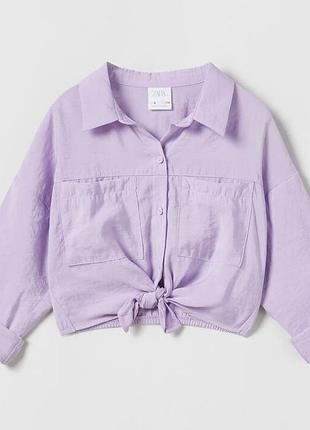 Нова лавандова блуза сорочка для дівчинки zara