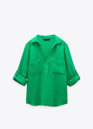 Льняная рубашка zara