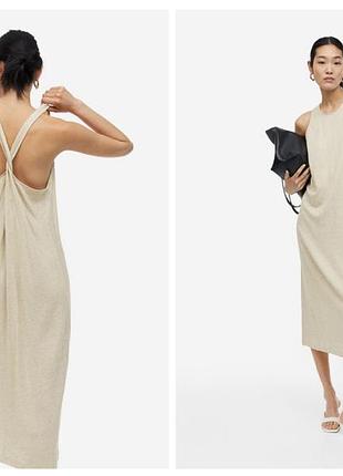 Сукня сарафан міді льон h&m