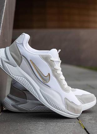Nike racer white silver  кроссовки