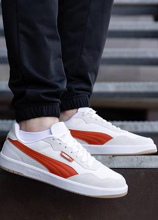 Puma court ultra lite white orange   кроссовки