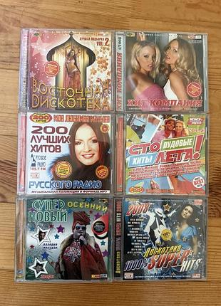 Набір cd диски з музичними хітами 2000х, 6 дисків разом