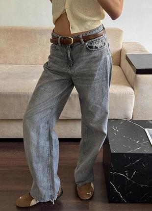 Сірі джинси wide leg