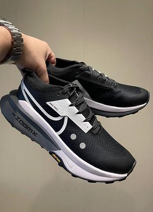 Nike zoomx zegama trail 2 black white/найк зумх зегама трейл 2 чёрные с белым 41 42 43 44 45