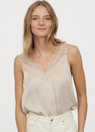 Топ атлас з мереживом h&m