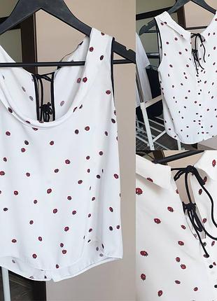 Топ блуза в божье коровки zara натуральный