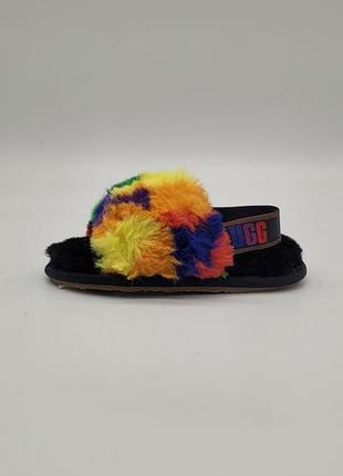 Дитячі капці-босоніжки ugg fluff yeah «веселка»