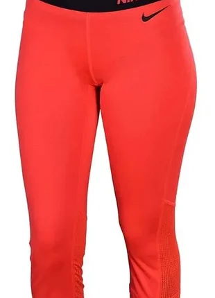 Женские спортивные капри / леггинсы nike pro hypercool capri 2.0, красно-черные, m