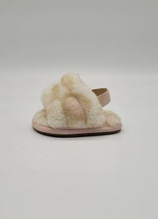 Детские тапочки-босоножки ugg oh fluffita нежно-розовые