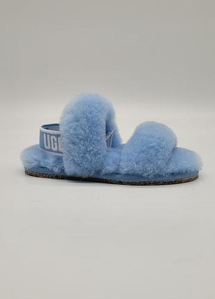 Дитячі капці-босоніжки ugg fluff yeah блакитні