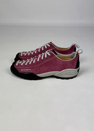 Трекінгові кросівки scarpa mojito vibram оригінал жіночі рожеві / малинові замшеві шкіряні туристичні черевики розмір 40.5 / 25.5 см