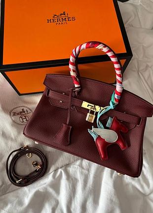 Женская сумка hermes birkin 30 bordo / gold hardware