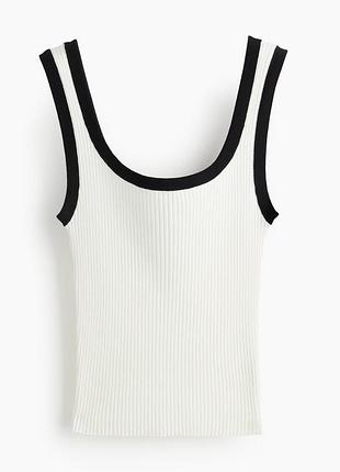 H&amp;m белый топ в рубчик s-m размер