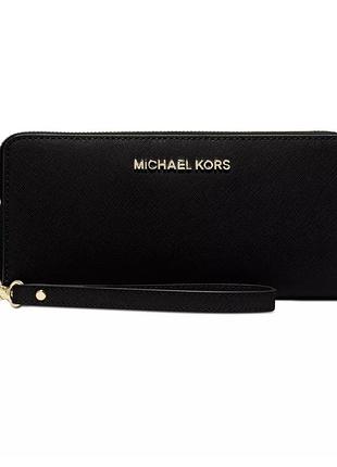 Гаманець michael kors jet set 34f9gm9e9l шкіряний унісекс чорний