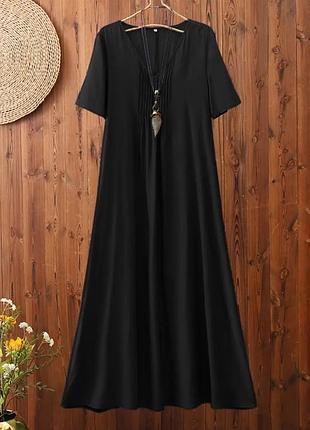 Елегантне, стильне плаття, 80% район, р. 5xl, наш 62-68, чорний, супербатал!