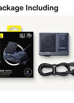 Зарядное устройство baseus 140w ccnms140 nomos qi2 5-в-1 black