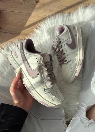 Кросівки nike sb dunk low milk beige brown x supreme  арт 0414