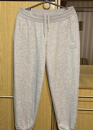 Спортивные трикотажные штаны на флисе,джоггеры puma essentials logo.оригинал.