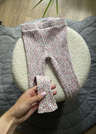 Лосіни в рубчик у квітковий принт кльош zara